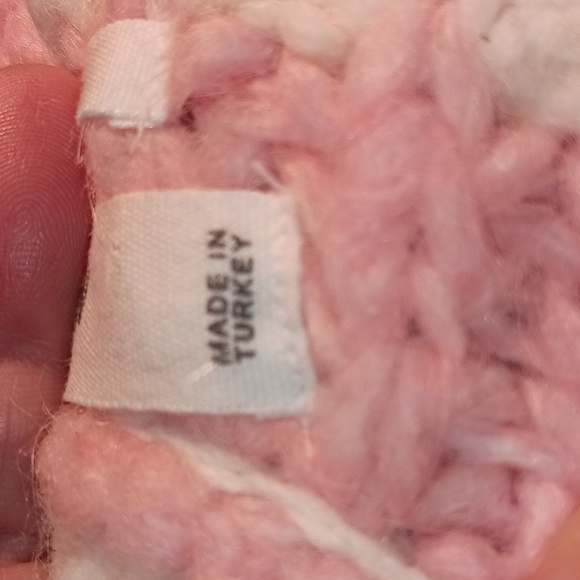 Mango Sweater Pink/white stripes Chunky Cable Size Large Soft Warm Women - Picture 10 of 10